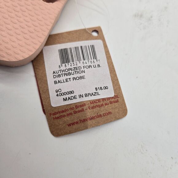 New Havaianas flip flops Sandals pink Baby Girl Toddlers sz 9 C rose gold child - Picture 4 of 6